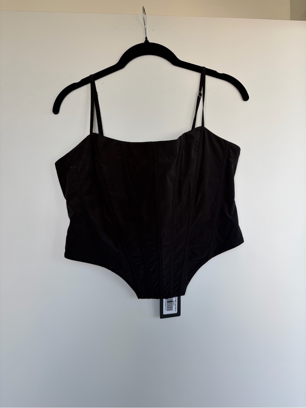 White Fox Boutique Black Bustier Bodysuit with Adjustable Straps